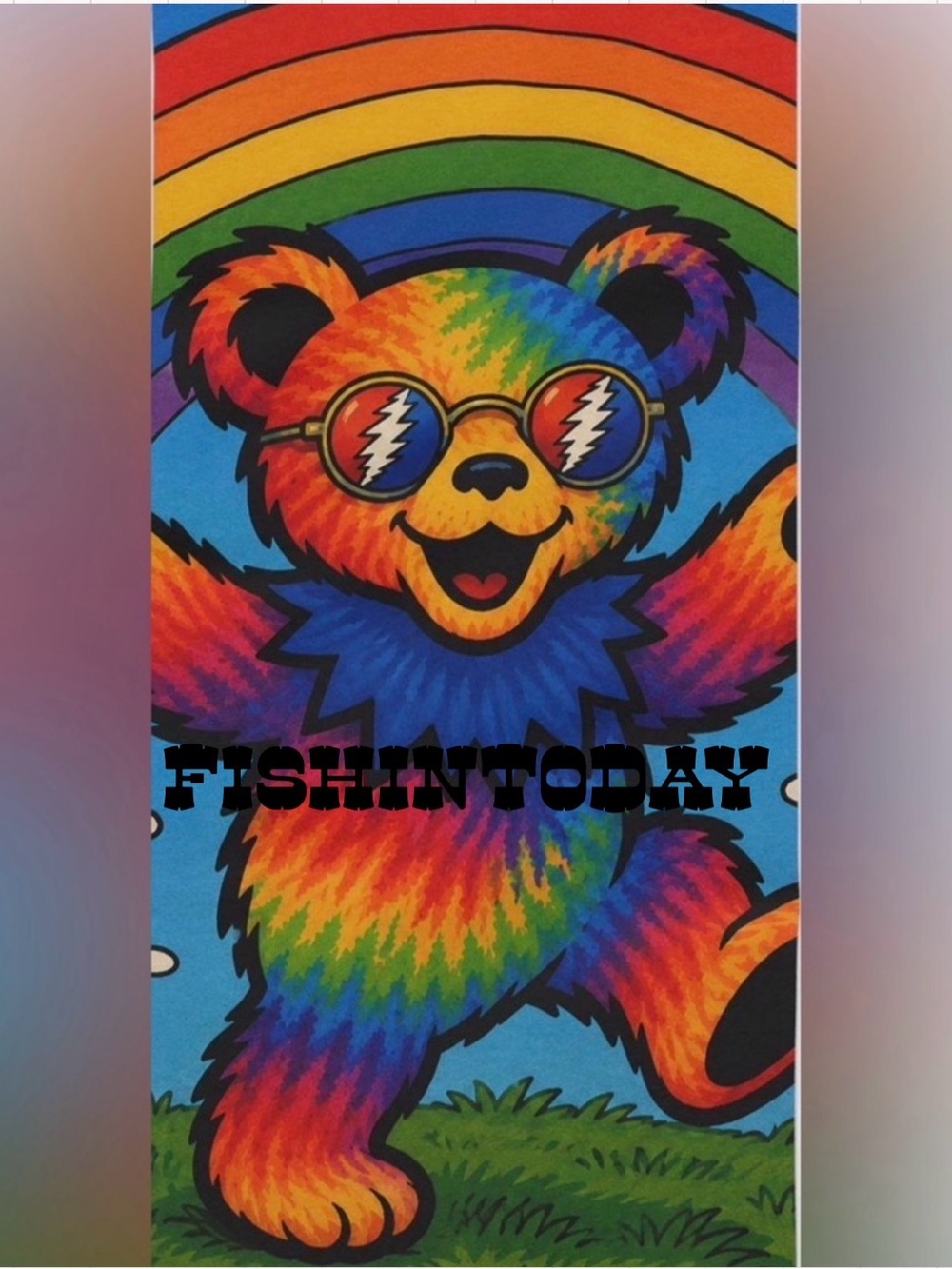 Grateful Dead TieDye Dancing (Marching) Bear Beach Towel Microfiber 180cm x 90cm